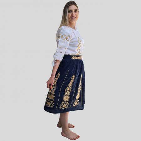 Fusta dama Monica culoare albastră [2]