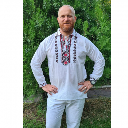 camasi traditionale - Cămașă tradițională Eliodor broderie roșie