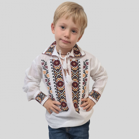 Ie băieți Aurelian broderie grena [2]