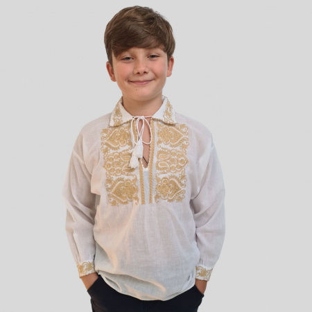 Ie băieți Cosma broderie bej