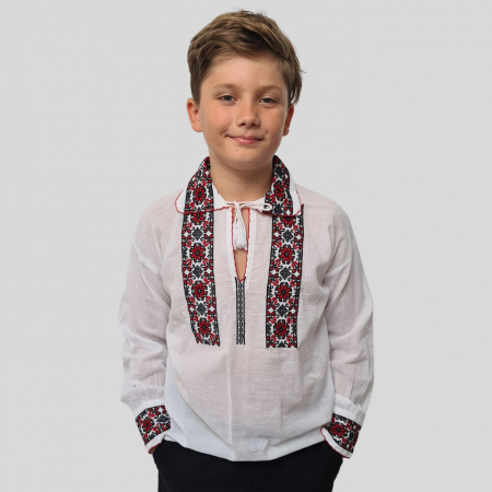 Ie băieți Matia broderie rosie