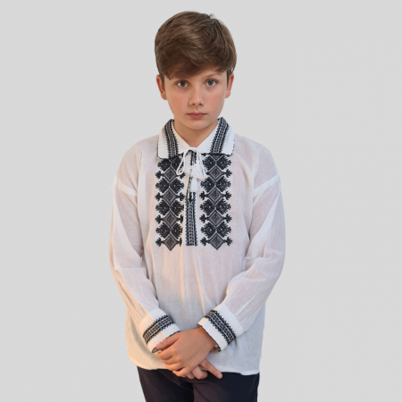 Ie băieți Laviniu broderie negru si gri