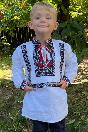 ie baieti - Ie băieți Leon broderie rosie