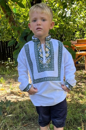 Copii - Ie băieți Leon broderie verde