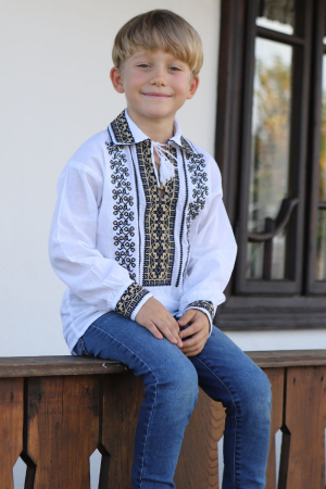Copii - Ie băieți Mateo broderie neagra si bej