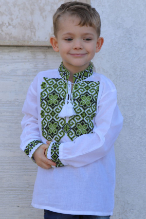 ie baieti - Ie băieți Nicanor broderie verde