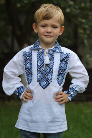 ie baieti - Ie băieți Ierotei broderie albastra