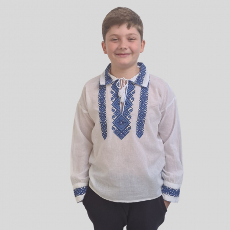 Ie băieți Razvan broderie albastra