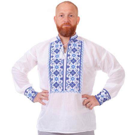 Cămașă tradițională Ioan broderie albastră [1]