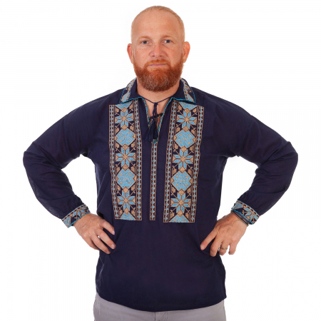 camasi traditionale - Cămașă tradițională Nicolae, culoare bleumarin