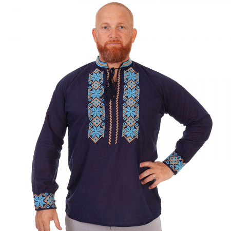 camasi traditionale - Ie bărbați Pavel, culoare bleumarin