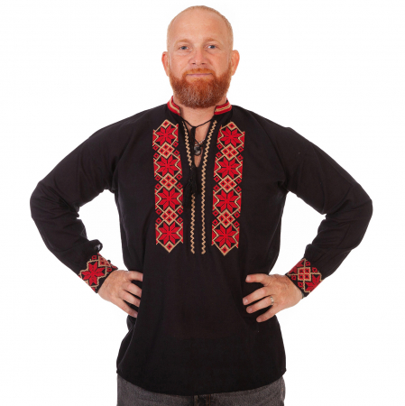 camasi traditionale - Ie bărbați Pavel, culoare neagră