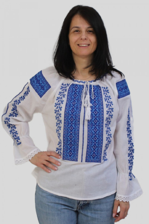 Ie damă Monalisa broderie  albastra [1]