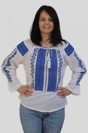 Ie damă Monalisa broderie  albastra [3]