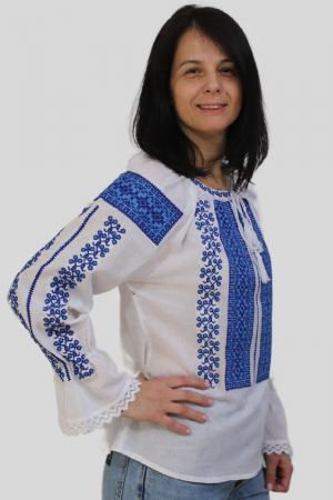 Ie damă Monalisa broderie  albastra [2]