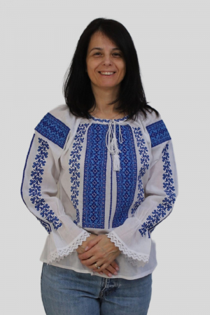 Dama - Ie damă Monalisa broderie  albastra