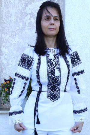 ie - Ie damă Elefteria broderie neagra
