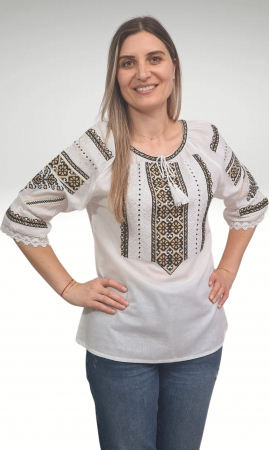 Ie damă Daciana broderie bej [1]