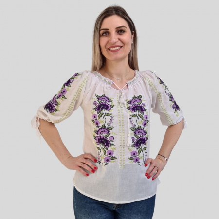 Dama - Ie damă Daria broderie mov