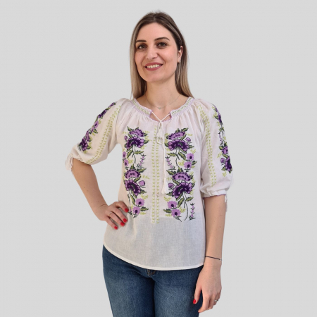 Ie damă Daria broderie mov [1]