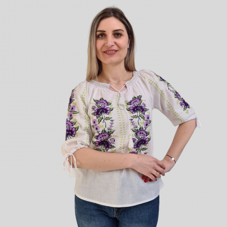 Ie damă Daria broderie mov [2]