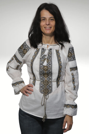 Ie damă Elefteria broderie bej [2]