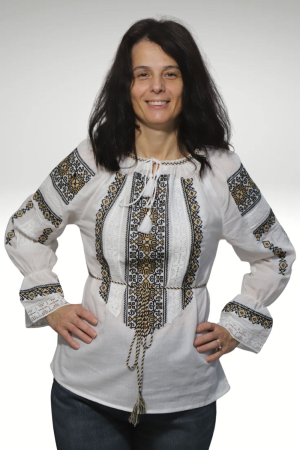 ie - Ie damă Elefteria broderie bej