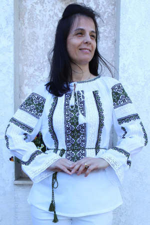 ie - Ie damă Elefteria broderie verde