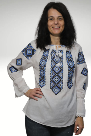 Ie damă Erotida broderie albastra [2]