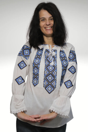 ie - Ie damă Erotida broderie albastra