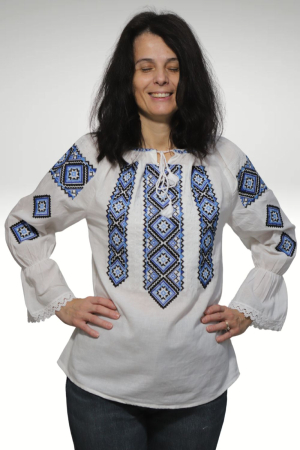 Ie damă Erotida broderie albastra [1]