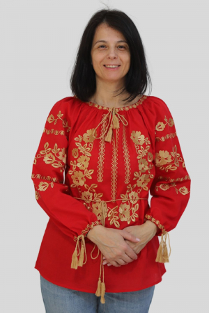 Dama - Ie damă Erica broderie rosie