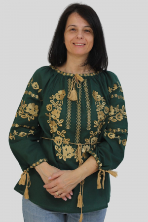 Ie damă Erica broderie verde [1]