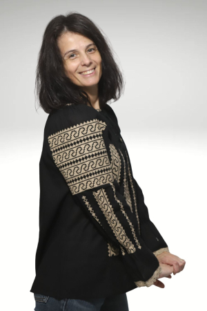 Ie damă Nectaria broderie bej maneca lunga [3]