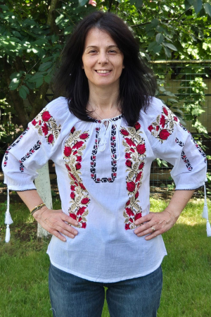 Dama - Ie damă Eufimia broderie bej