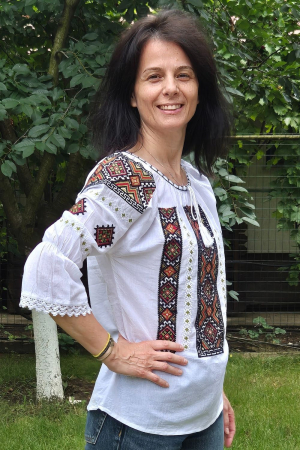 Ie damă Paraschevi broderie caramizie [1]