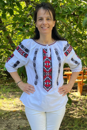 Dama - Ie damă Leonida broderie rosie