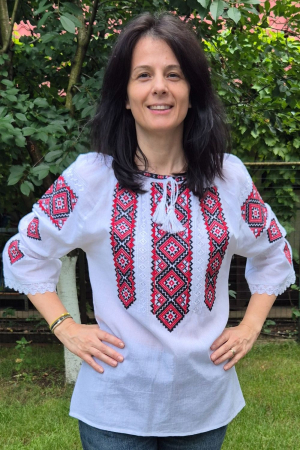 Dama - Ie damă Erotida broderie rosie
