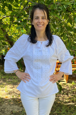 Dama - Ie damă Meletina broderie argintie