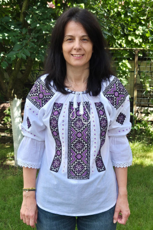 Dama - Ie damă Paraschevi broderie mov