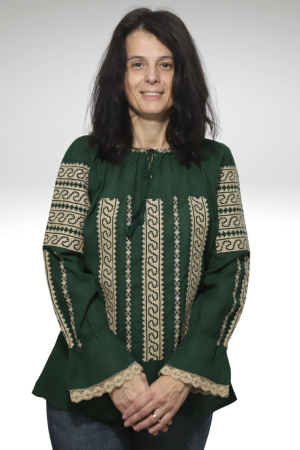 ie - Ie damă Nectaria broderie bej maneca lunga