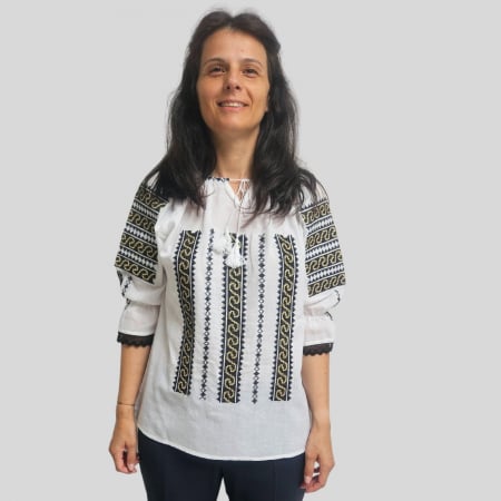 Ie damă Nectaria broderie neagra si aurie [1]