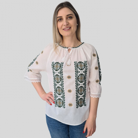 Ie damă Nona broderie verde [1]