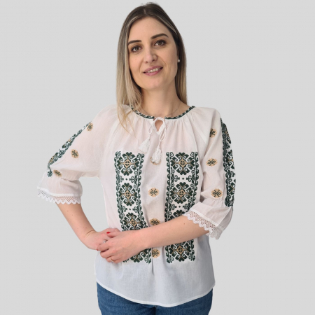 Ie damă Nona broderie verde [2]