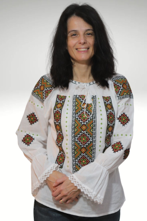 Ie damă Paraschevi broderie kaki maneca lunga [2]