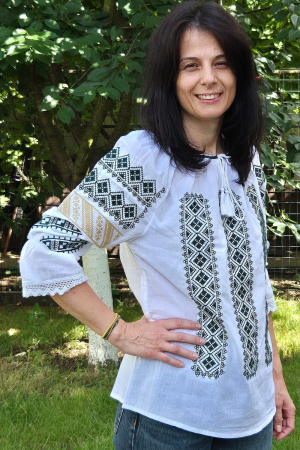 Ie damă Taisia broderie verde [2]