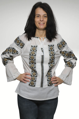 ie - Ie damă Pinufia broderie bej maneca lunga