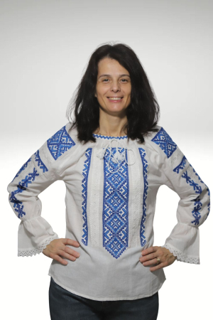 ie - Ie damă Raisa broderie albastra
