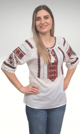 Ie damă Daciana broderie rosie [1]