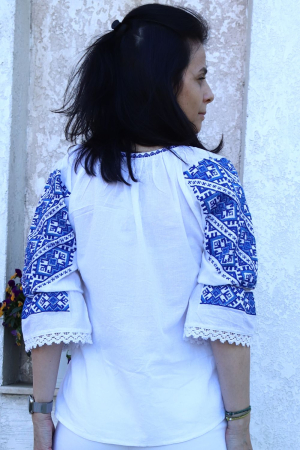 Ie damă Filotimia broderie albastra [3]